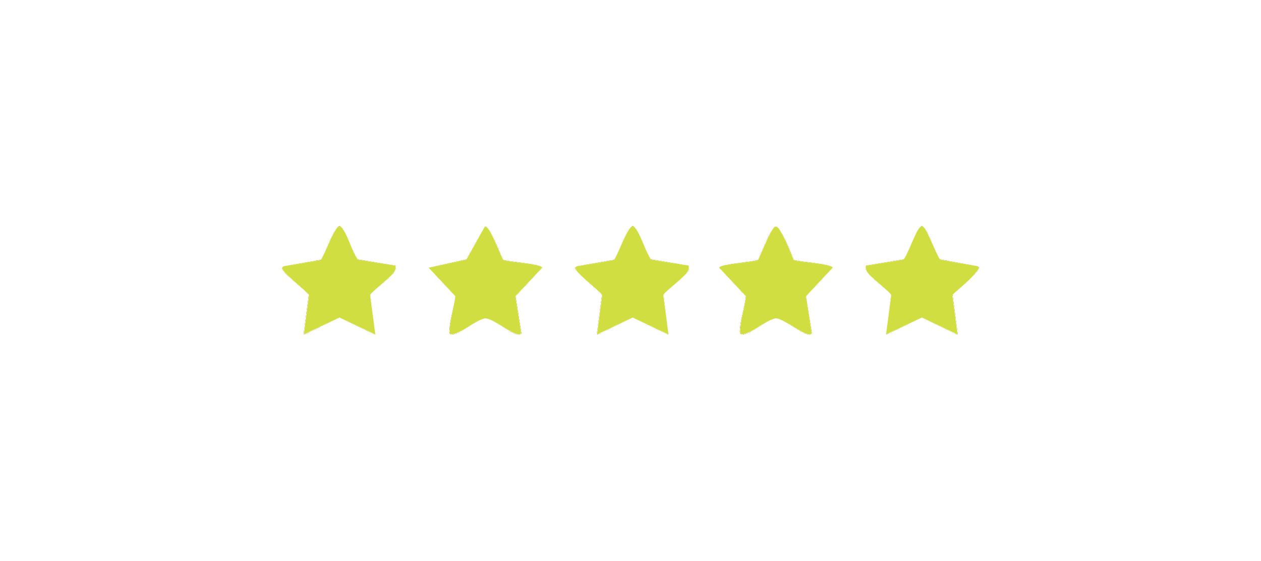 Five yellow stars in a row with the phrase 'Rated 5 Stars' above, and the words 'Customer Satisfaction' below.