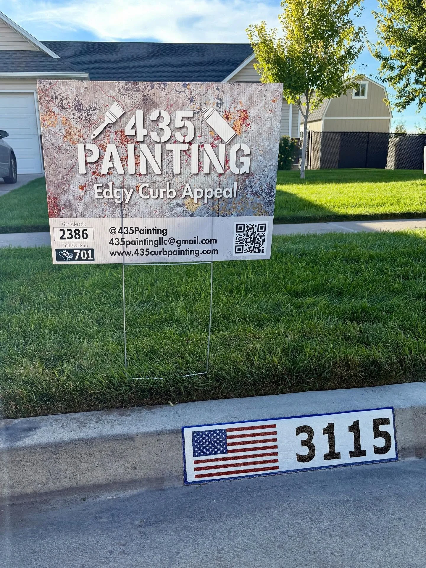 @435painting 435curbpainting.com #cachevalley #america #americanflag #curbappeal #435painting