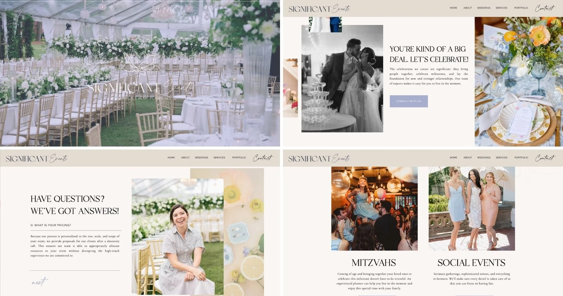 screenshots of wedding planner website before rebrand