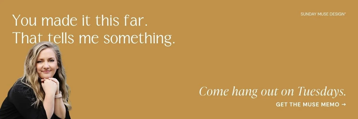 sign up for Sunday Muse Design's weekly newsletter