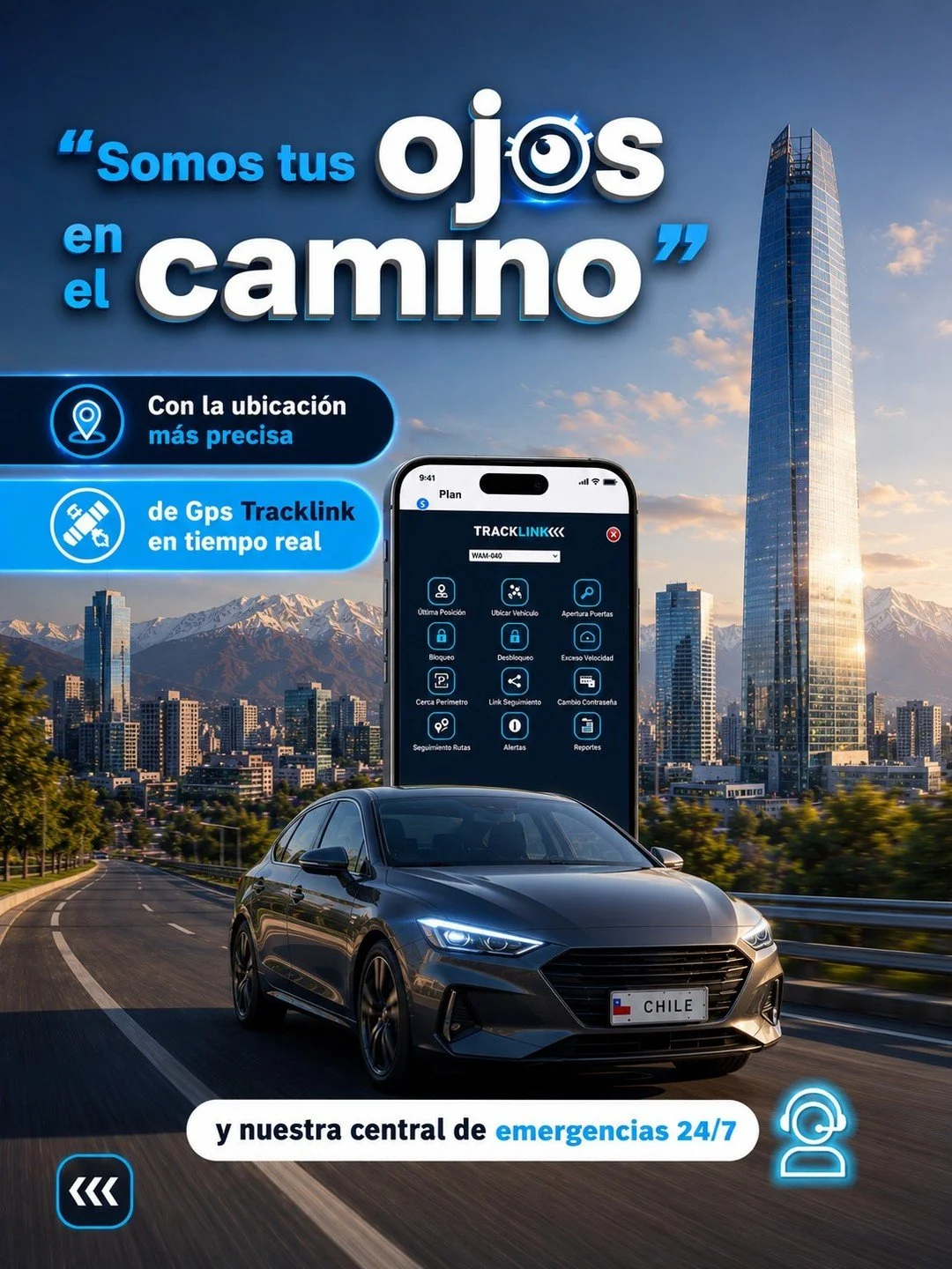 Somos tus ojos en el camino 👁️🚗 Con Tracklink tienes GPS en tiempo real y respaldo de nuestra central de emergencias 24/7 para que manejes siempre con tranquilidad.

🚨Activa tu protecci&oacute;n ahora. Ll&aacute;manos al 56934292934 y maneja con r