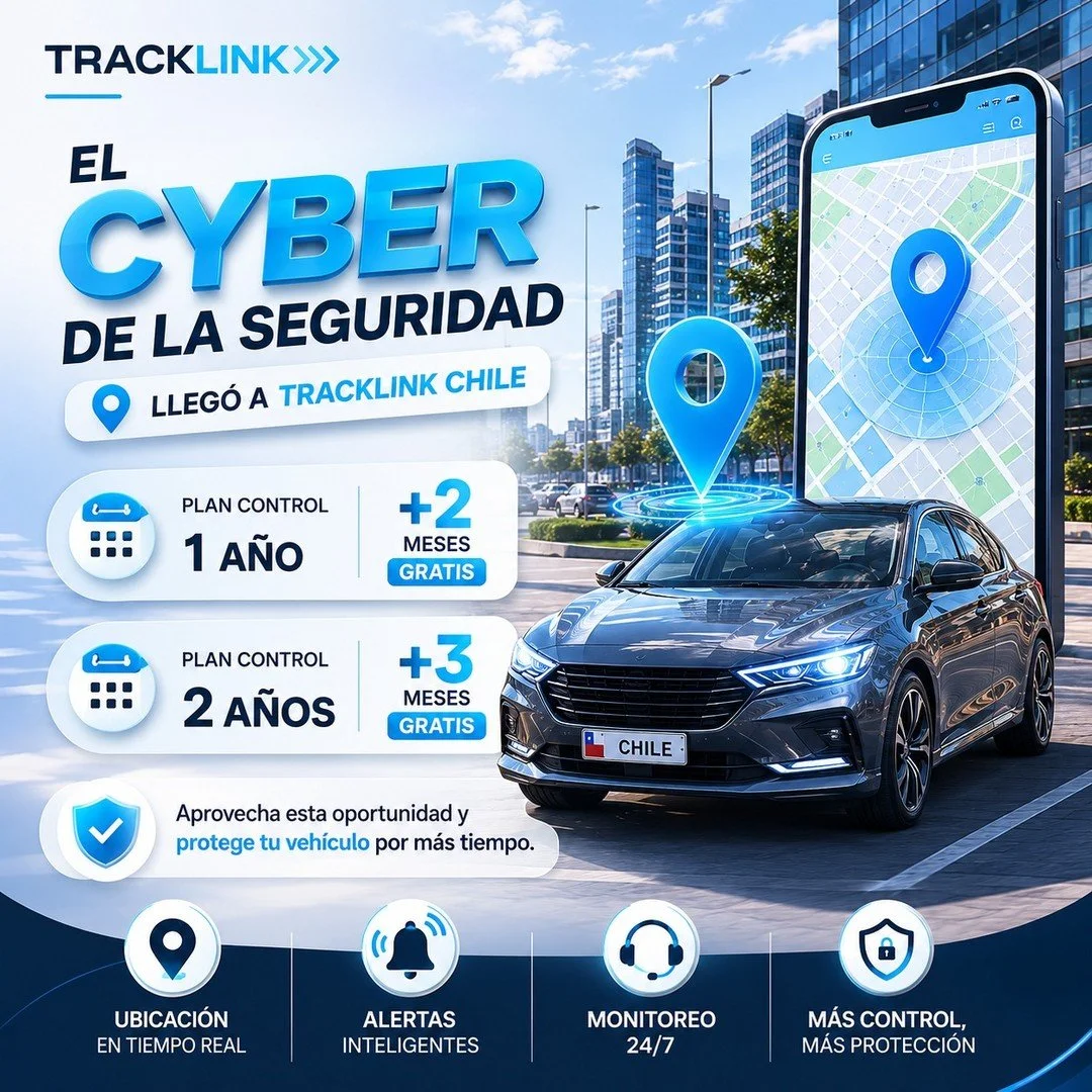 🔒 M&aacute;s protecci&oacute;n para tu veh&iacute;culo, m&aacute;s beneficios para ti.
Aprovecha el Cyber Tracklink y recibe meses adicionales GRATIS al contratar tu Plan Control.
🚘 1 a&ntilde;o = +2 meses GRATIS
 🚘 2 a&ntilde;os = +3 meses GRATIS
