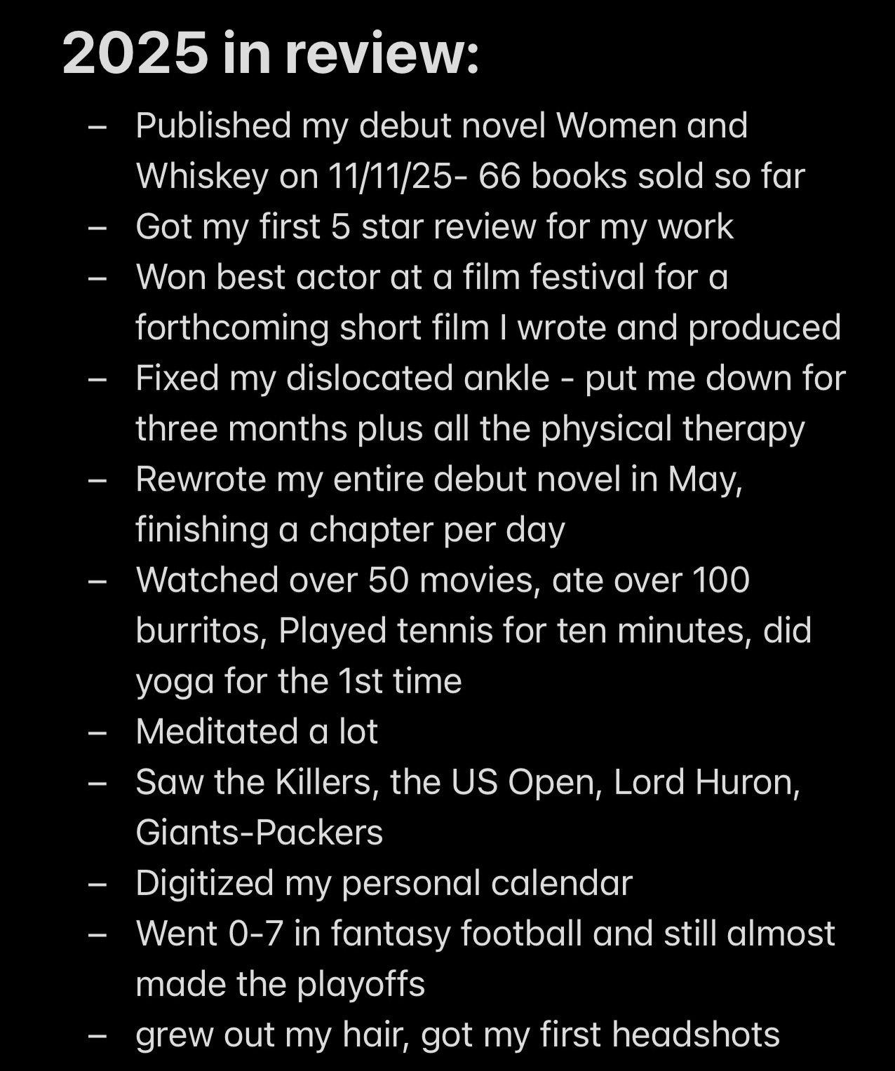 We all know 2026 is going to get crazy.

2025 was a challenging year from a health and financial standpoint, but creatively, I came alive. I took my ankle surgery recovery time to reconnect with my writing and evolve. I stopped waiting for permission