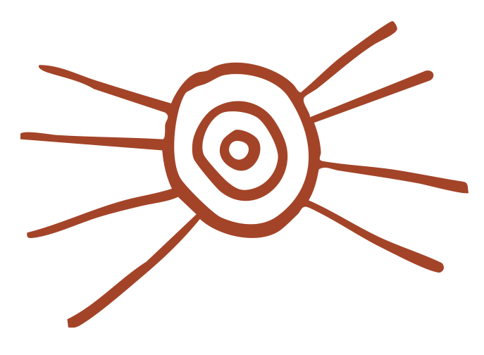 Line drawing of a spider with a circular body and multiple legs