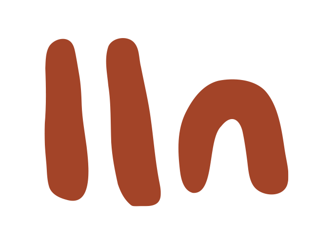 Stylized brown letters spelling 'I'M' on a black background.