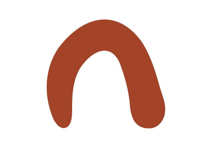 A brown, U-shaped object that resembles a horseshoe, set against a black background.