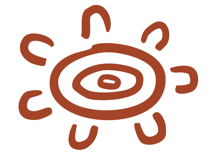 A simple brown line drawing of a virus or germ with circular and irregular shapes.