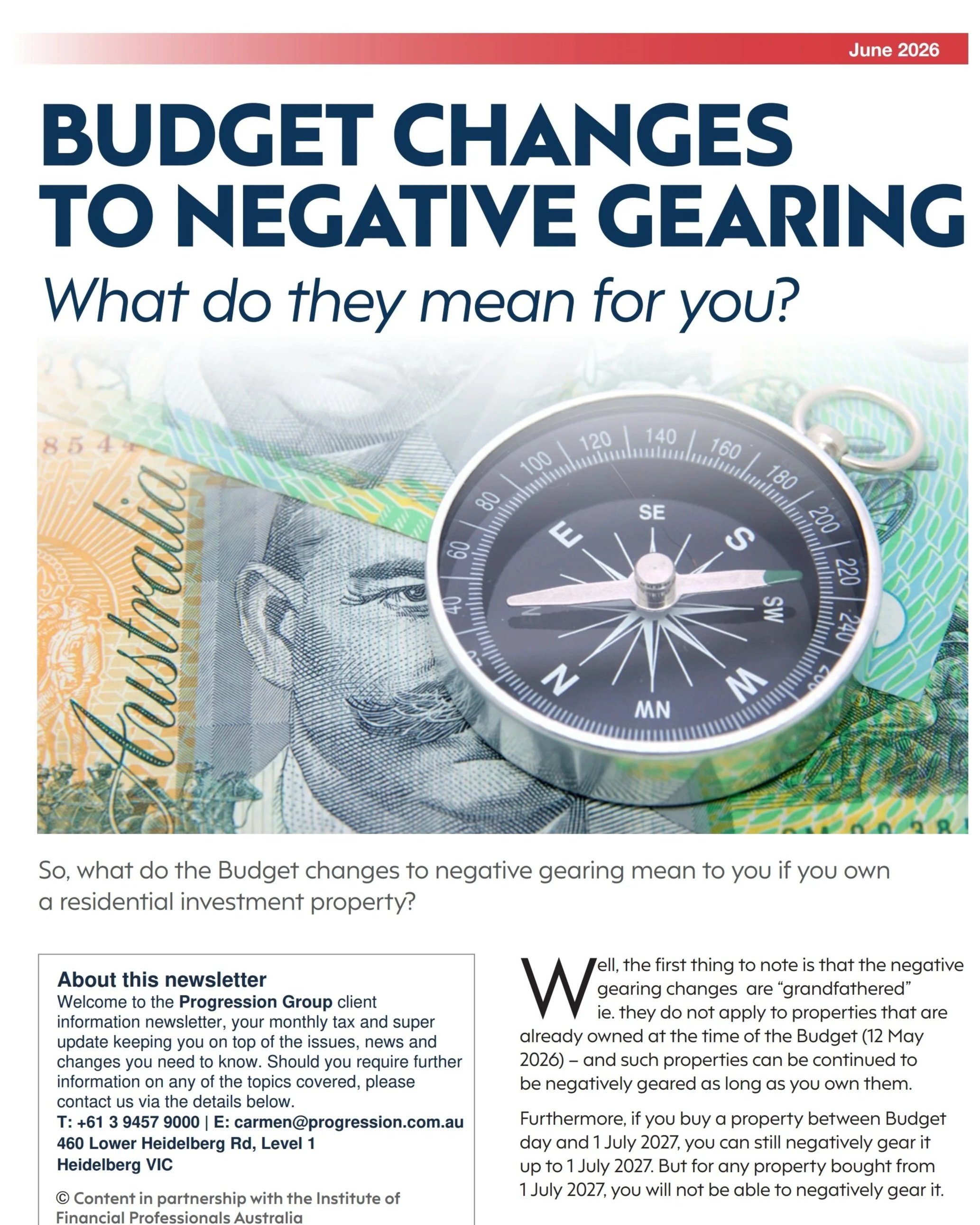 Budget Changes to Negative Gearing