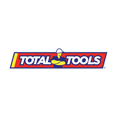 Logo of Total Tools featuring a stylized construction worker wearing a hat with crossed arms.