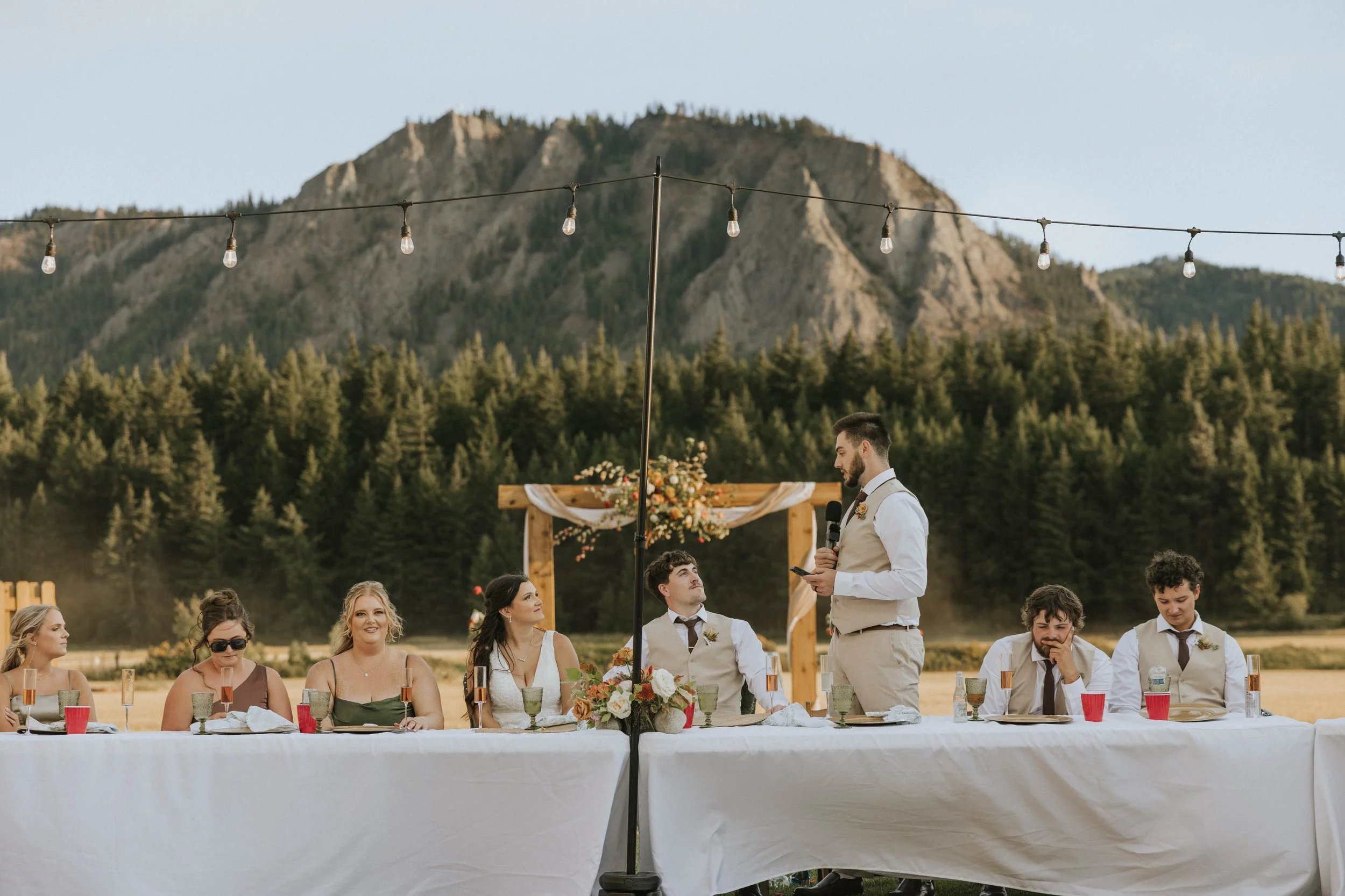 outdoor wedding and reception