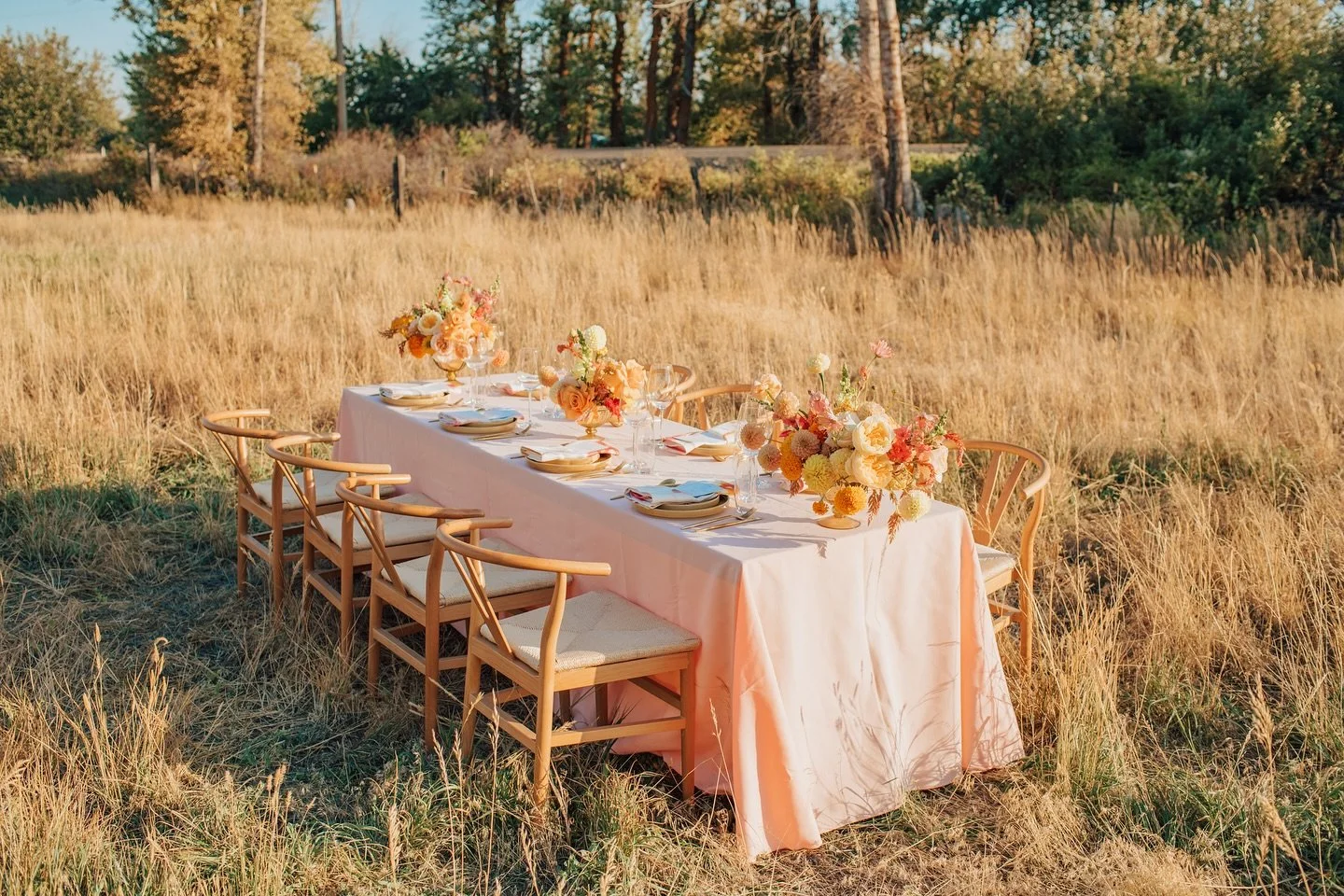 More from the best day in my backyard. 🤍🌸 Summer&rsquo;s ended, the colors are changing again, and the daylight is slowly fading, but this light &amp; cheery intimate wedding styled shoot was the highlight of my season. What a joy to play with flow