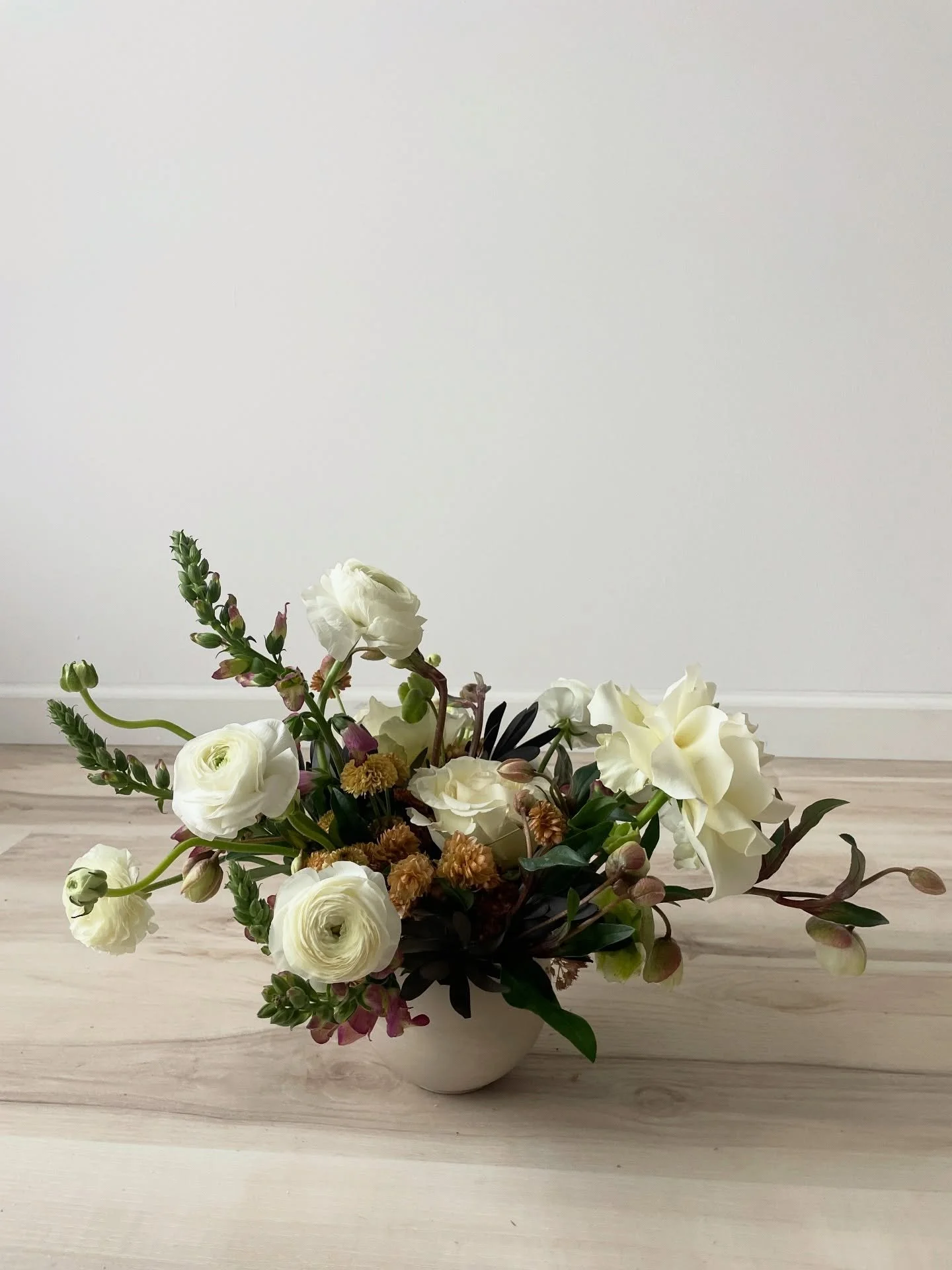 This was our sweet little Thanksgiving centerpiece. What a lovely, warm, quiet afternoon &amp; evening, spent catching up with my husband&rsquo;s family, whom I absolutely adore. 
And tonight is our Christmas party at our home! We have a pretty small