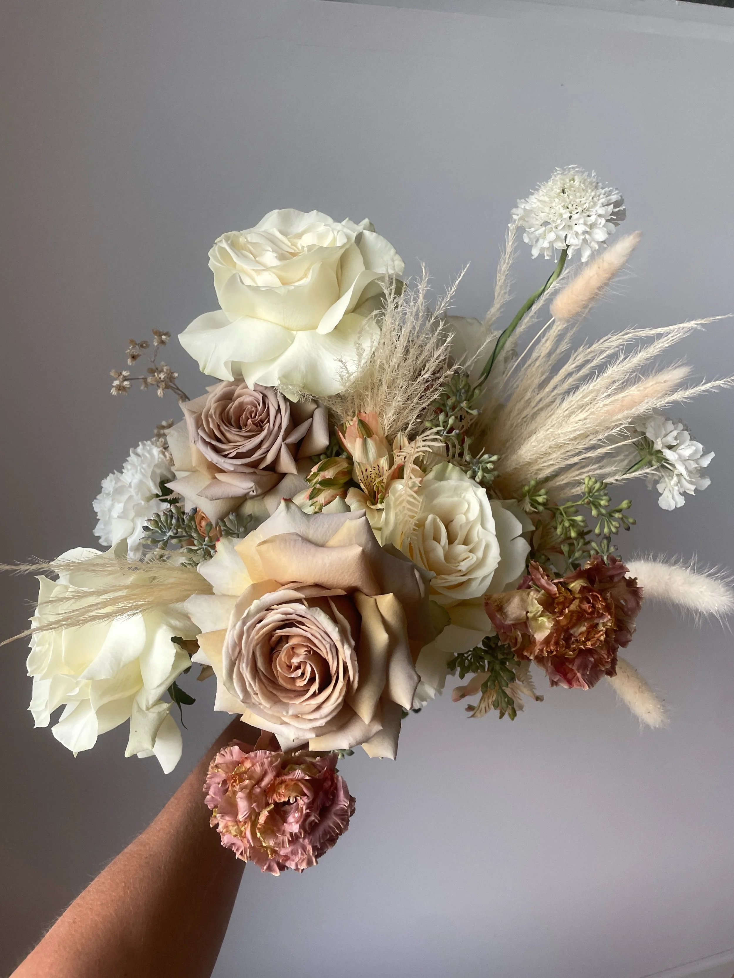 &lsquo;Country&rsquo; and &lsquo;Victorian&rsquo; at the same time?? : ) Antique hues, fluffy textures, fresh flowers &amp; drieds blended, this bridal bouquet was made for a classic country wedding in central WA, but with a flavour of dynasty &amp; 