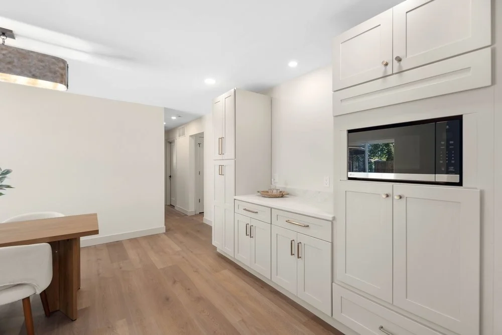 Scenic Hill Flip: Kitchen cabinetry and finishes