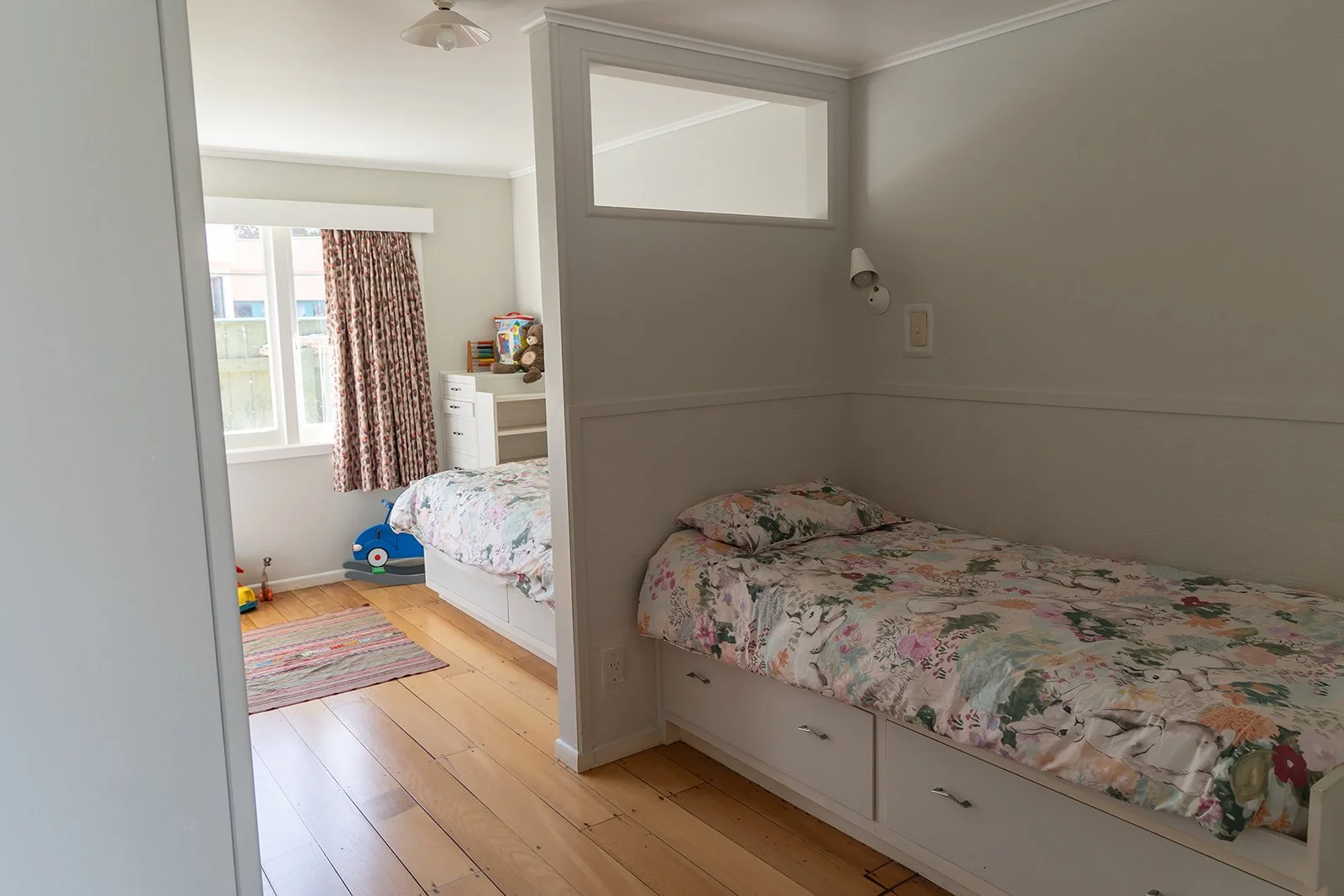 built in single beds + king single bed (sleeps 3)