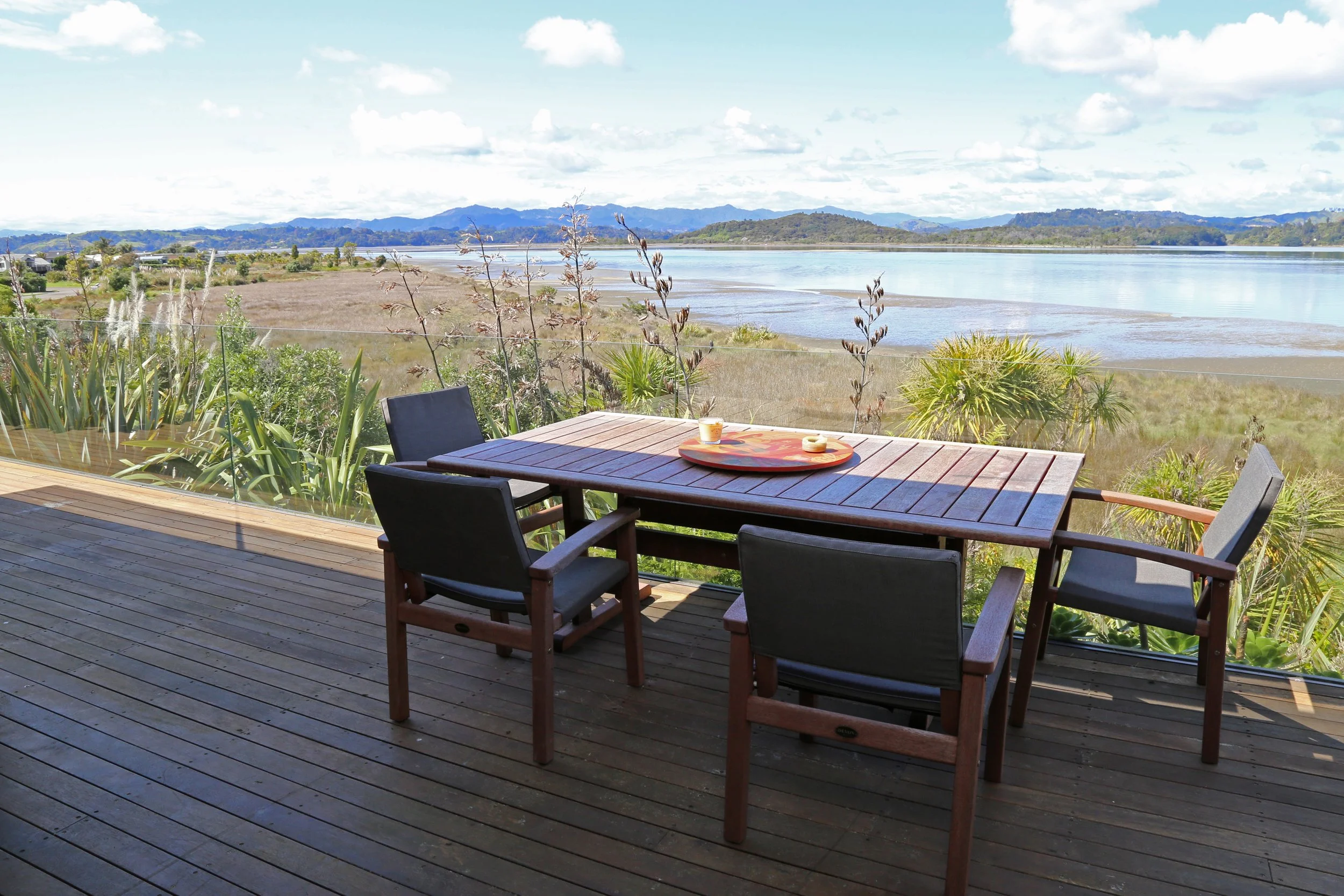 Relax at the end of the day & enjoy the Ohiwa Harbour tidal views