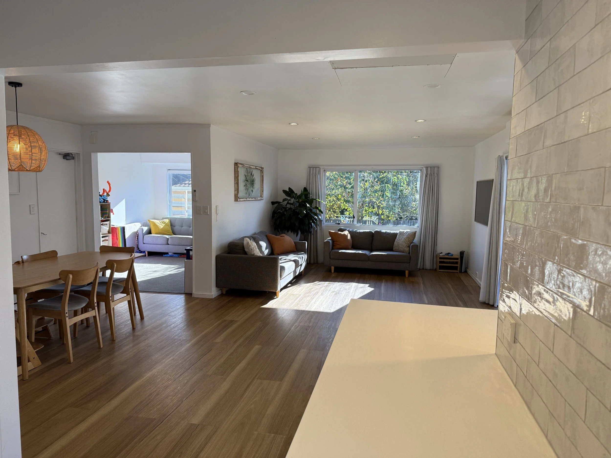 big open plan living, dining & kitchen downstairs
