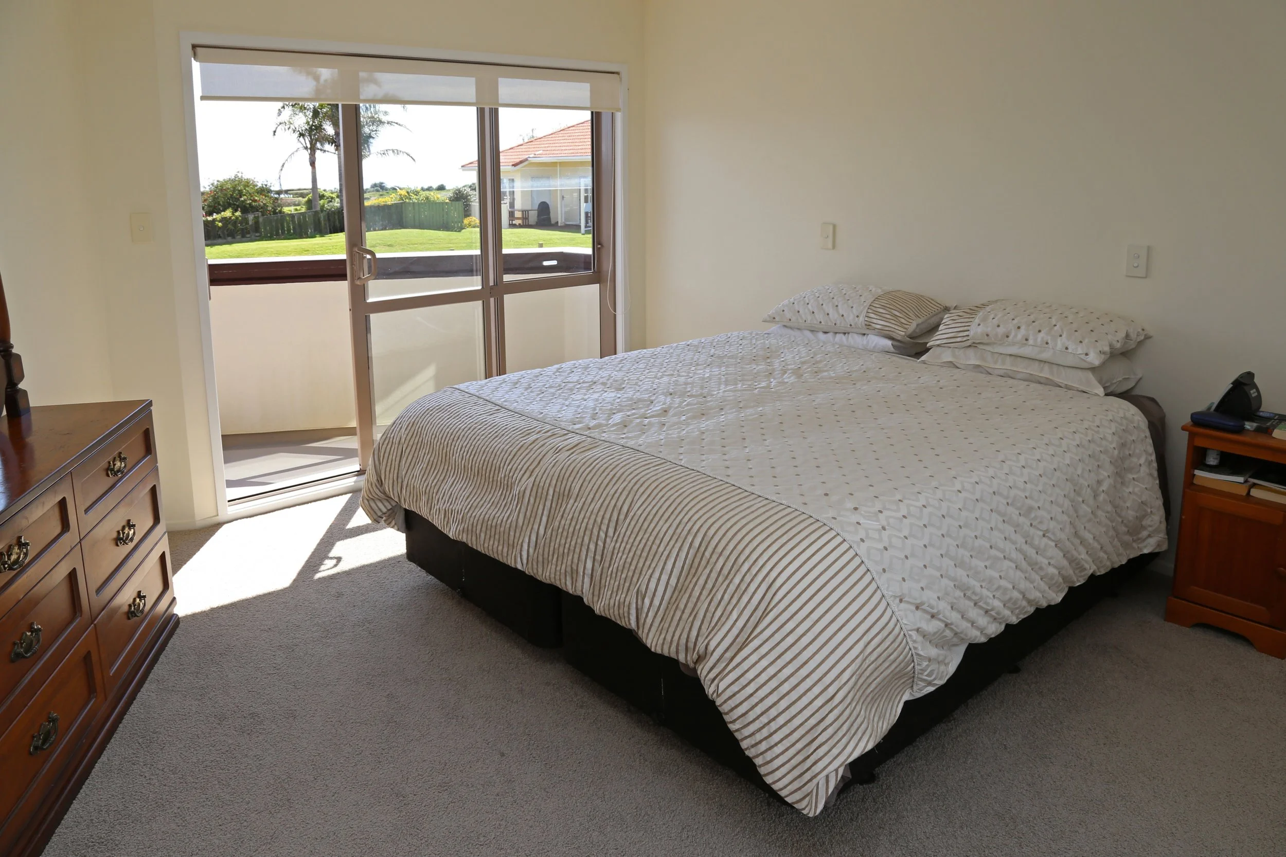 upstairs master super king bedroom - view towards beach