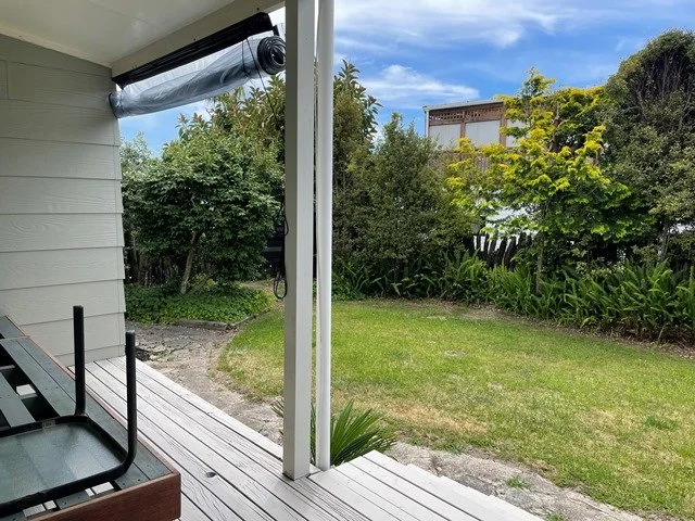 private fully fenced section & deck off lounge