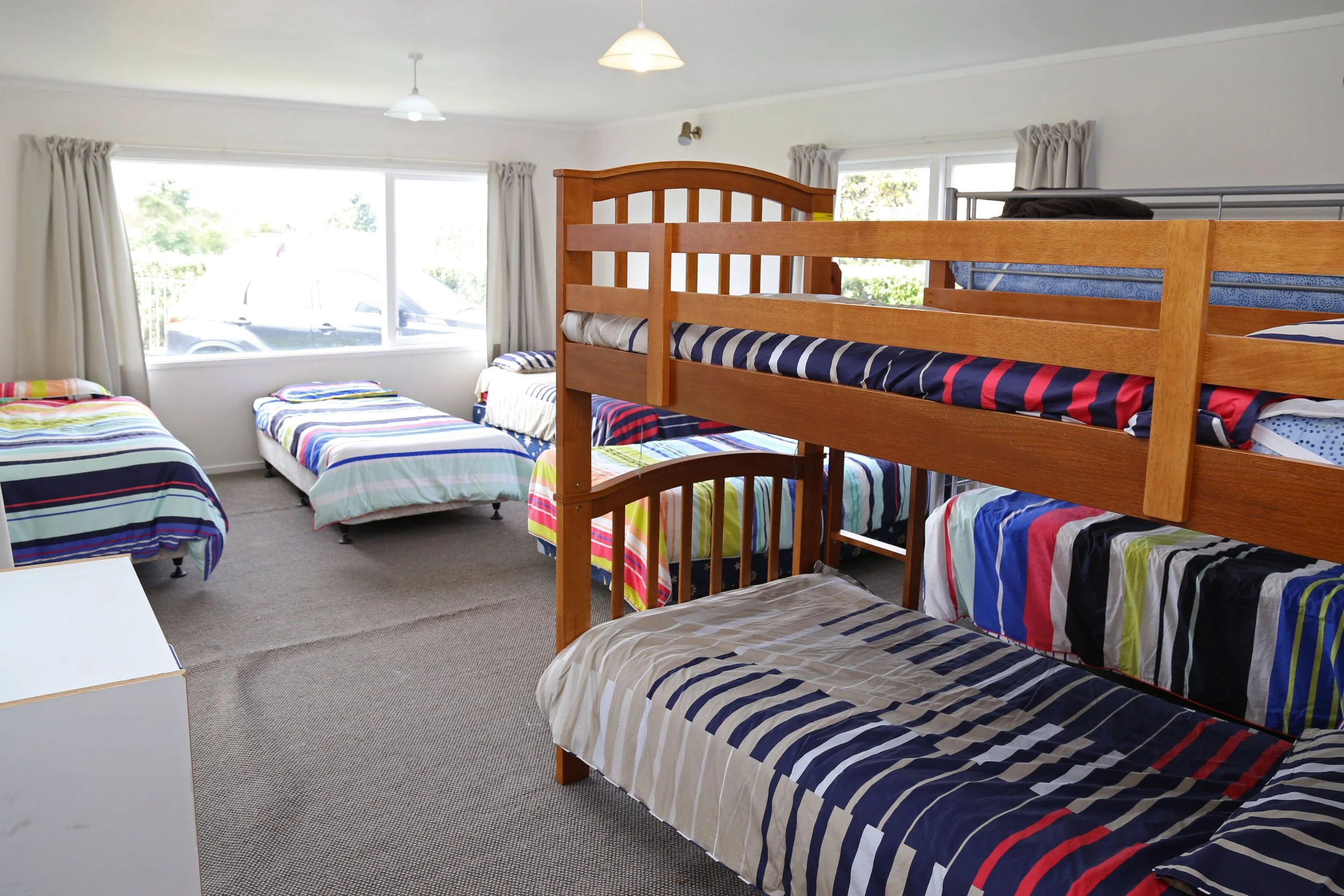 Big bunk room - 4 single beds + 2 single bunk beds - total 8 single beds