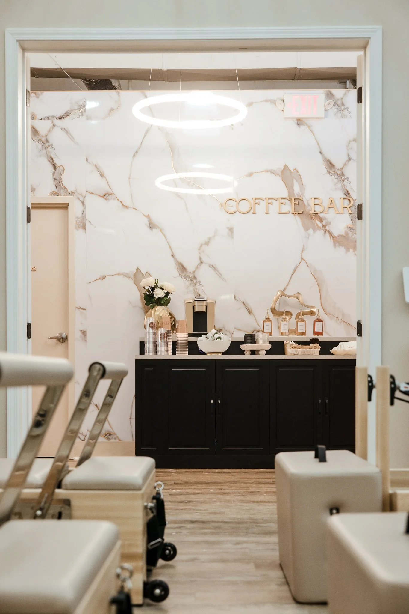 Complimentary coffee bar at Pilates by Ashtyn Westerville