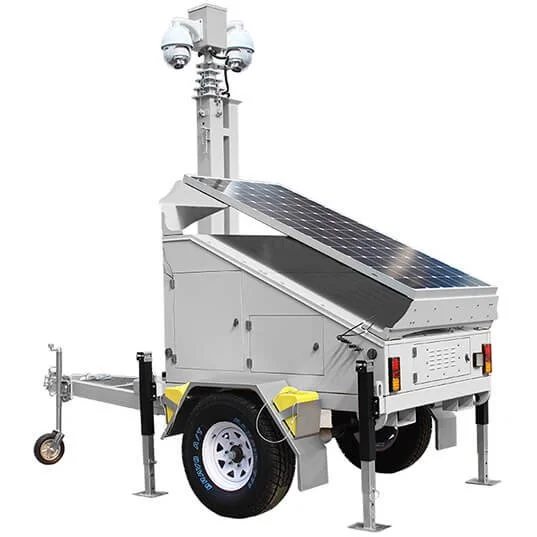 Trailer with Solar panels and Security Cameras