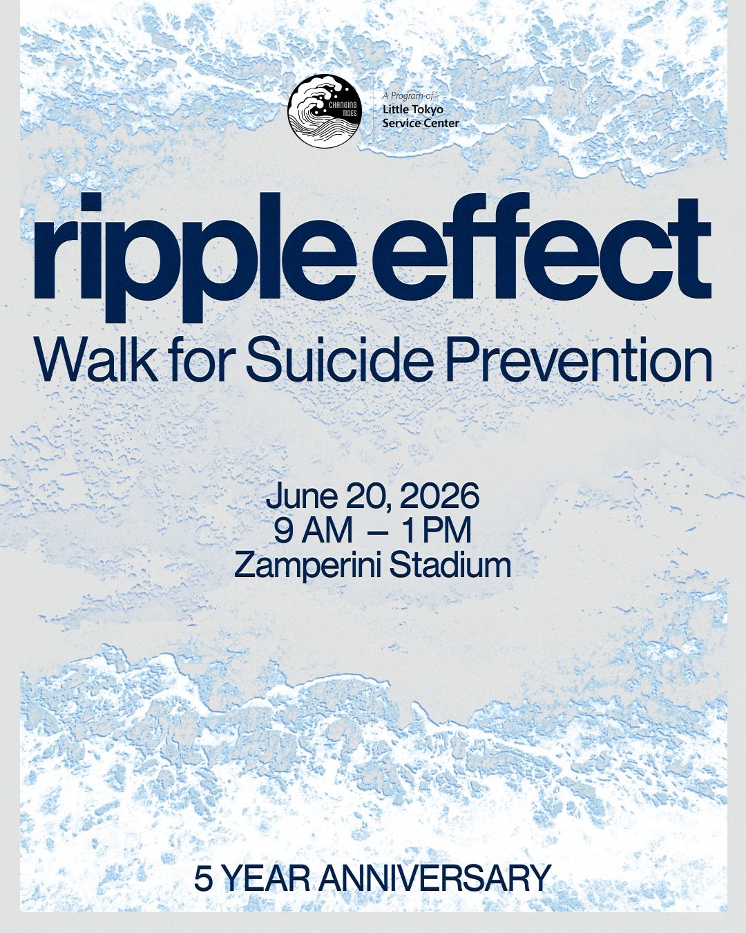 Register at our link in bio for our 5th annual Ripple Effect: Walk for Suicide Prevention 🌊

Since the first Ripple Effect in 2021, our community has rallied to honor the lives of those who have died by suicide, raising crucial funds for Changing Ti