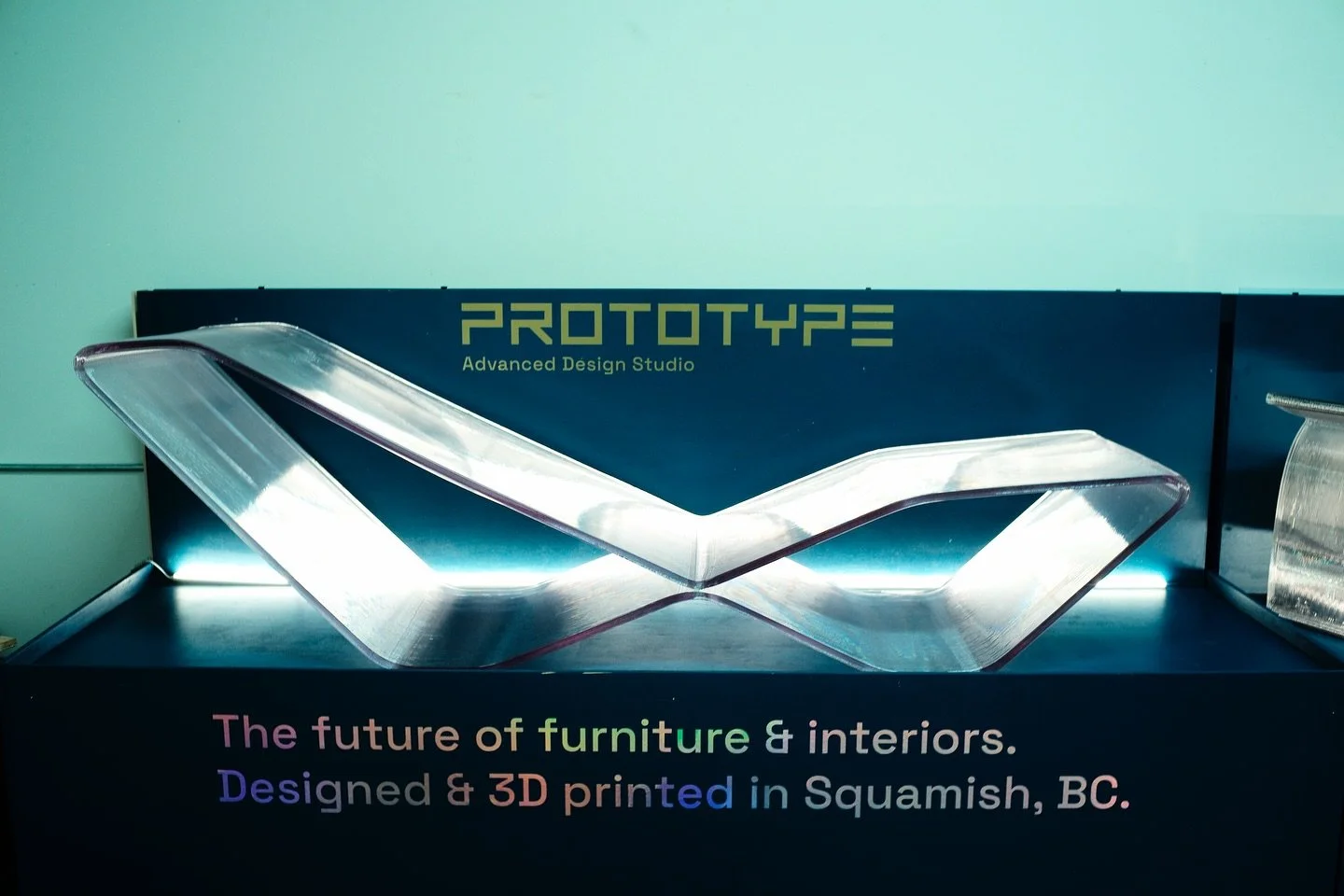 The Astro Lounge 🚀
A moonshot piece in design and large format 3D printing. Elegant, weightless proportions meet massive unsupported spans &mdash; a true test of what our technology is capable of with recycled materials. Printed in translucent polym