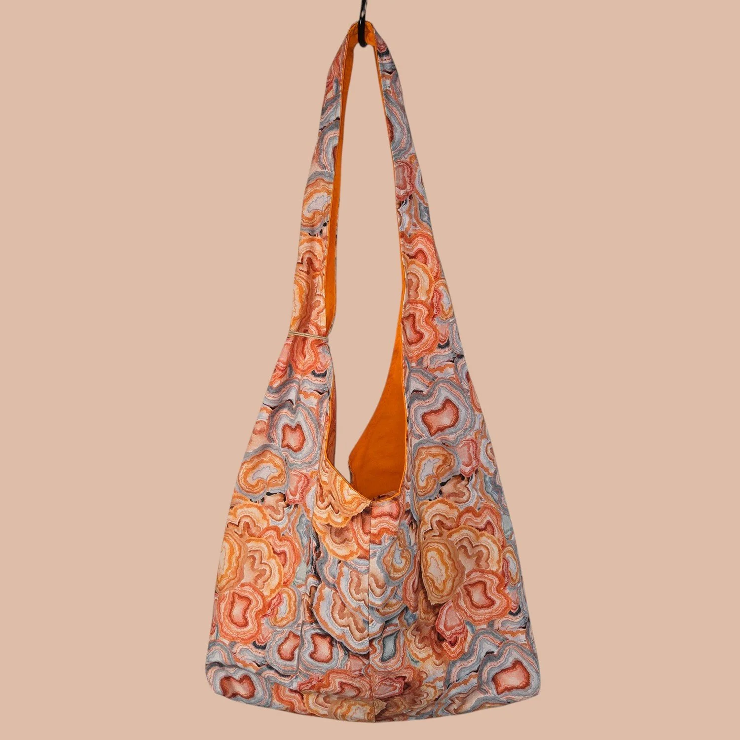 Hobo Shoulder Bag - Orange Swirls