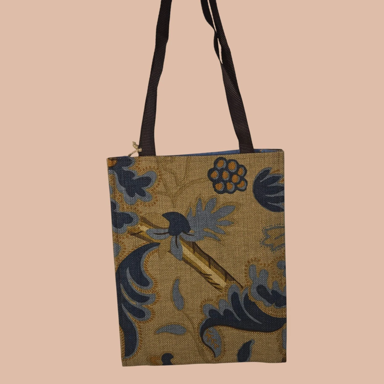 Book Bag Tote - Blue Floral