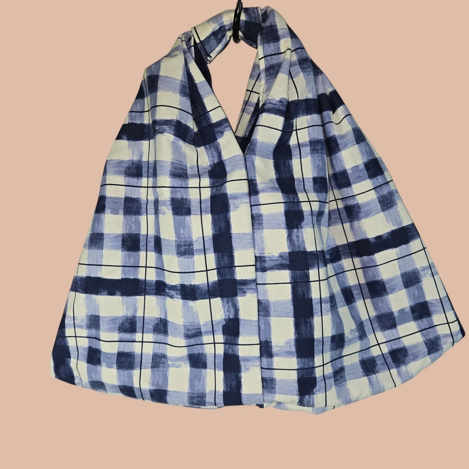 Poof Bag - Purple grids