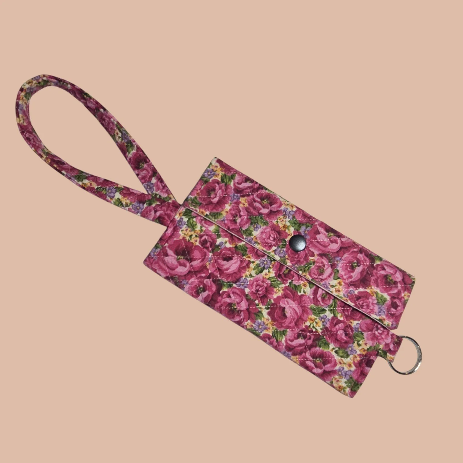 Cell Phone Wristlet - Quilted Pink Floral
