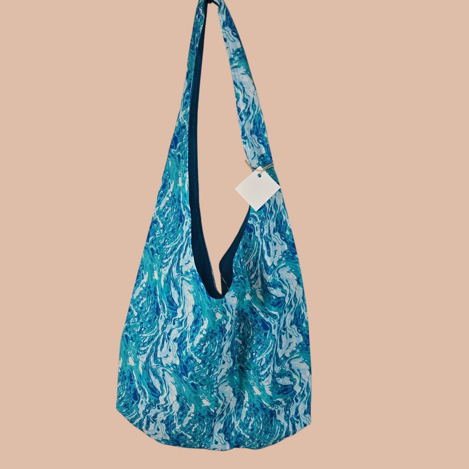 Hobo Shoulder Bag - Swirley Turquoise