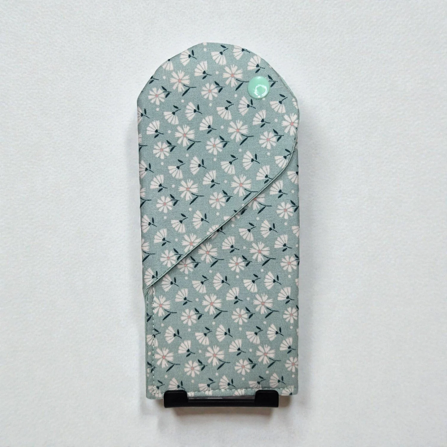 Heart Eyeglass Case - Green Floral