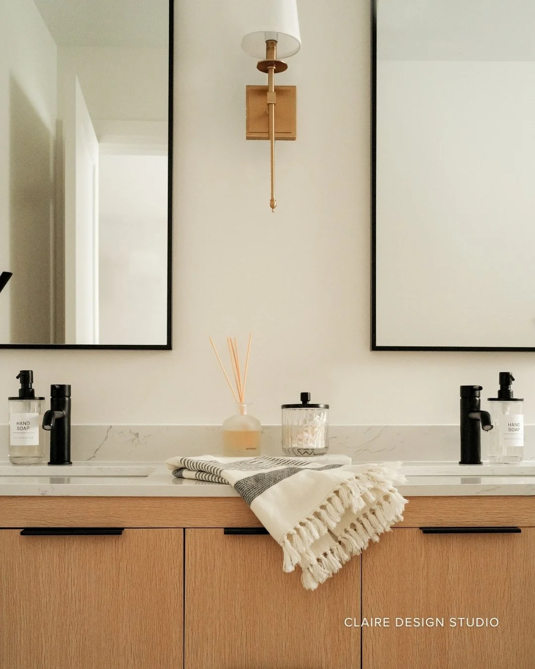 Symmetry, with a lived-in feeling.

#bathroomdesign 
#homedesign
#interiorstyling
#torontointeriordesign 
#torontohomes