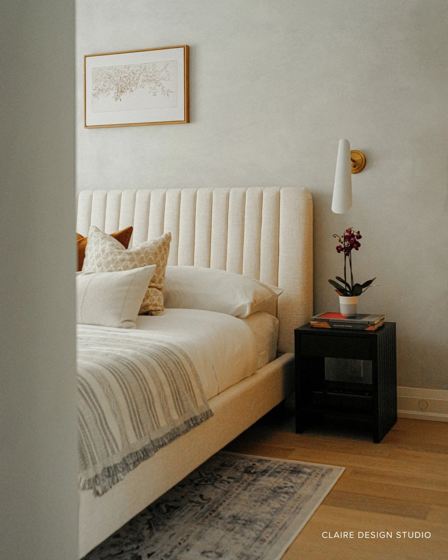 Designed this cozy sanctuary for one of the kindest clients. She wanted a space that feels calm and welcoming &mdash; a true retreat at the end of the day.

Grateful to bring her vision to life, one peaceful detail at a time 🧡

-
#design #designer #