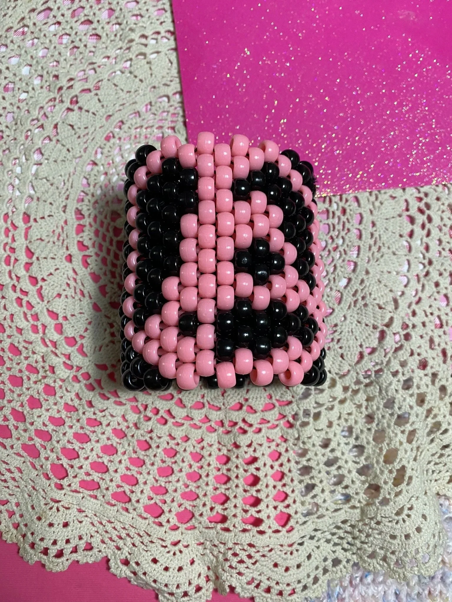 Large Kandi Mult stitch Linkin Park Themed Cuff