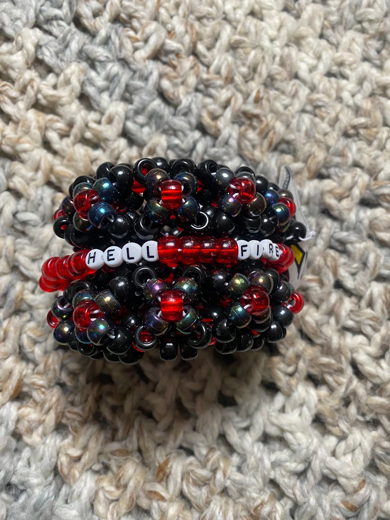 Large Black and Red Kandi Rotator Cuff