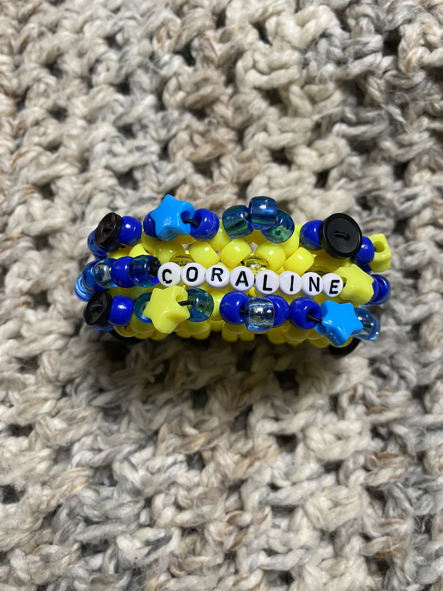 Coraline Button Mini Rotator Kandi Cuff