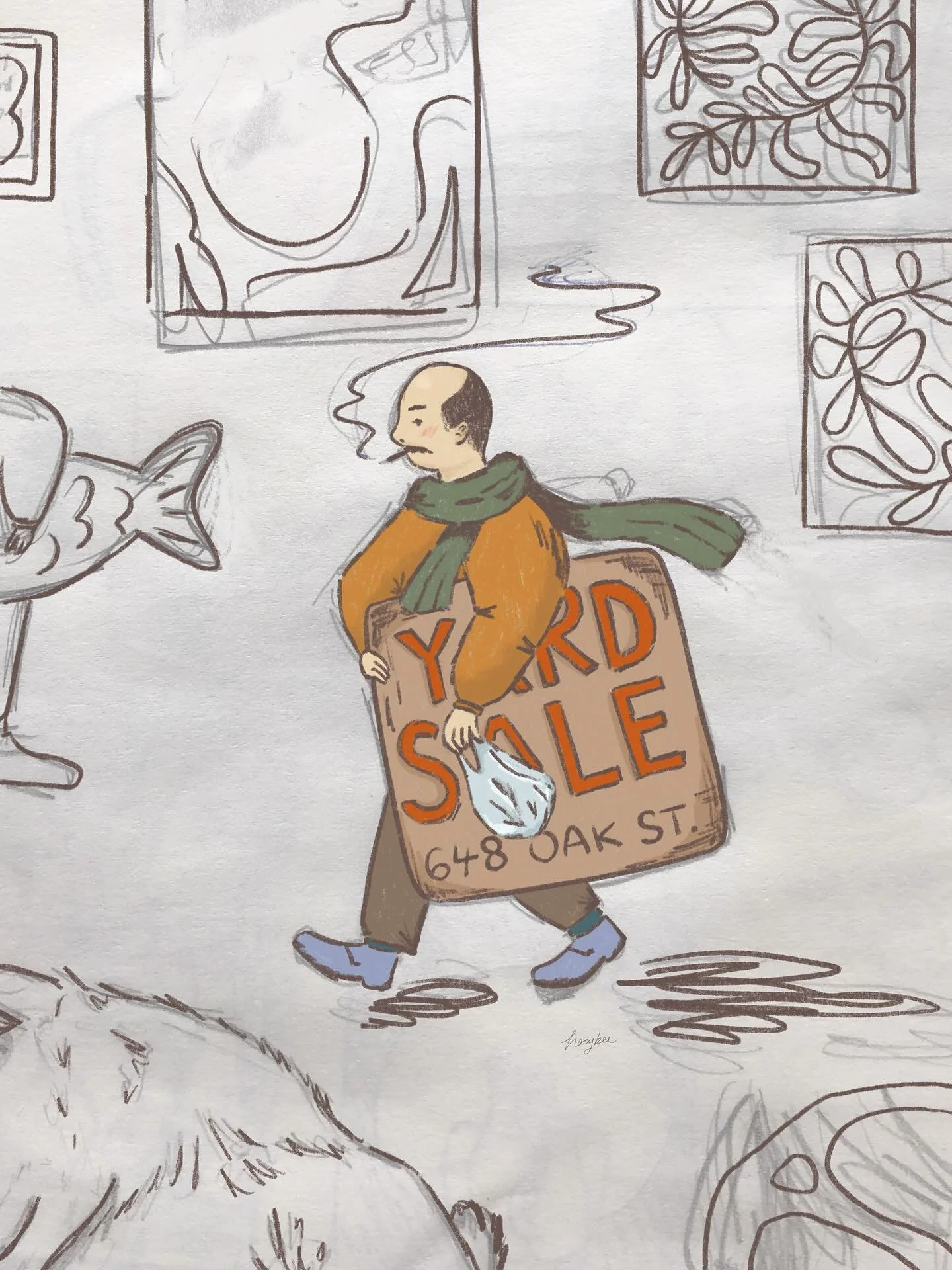 On his way! 🚶🚋🍎