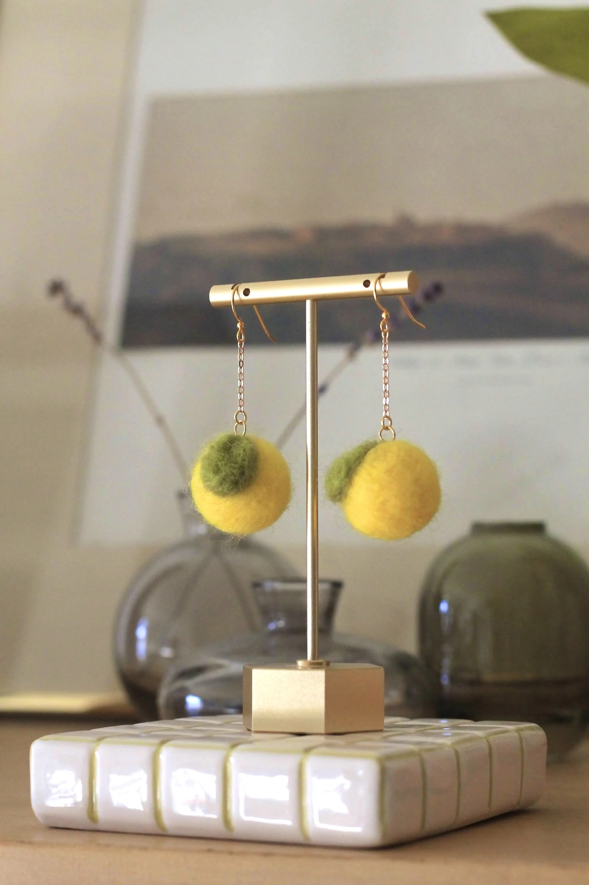 Yuzu Felted Earrings