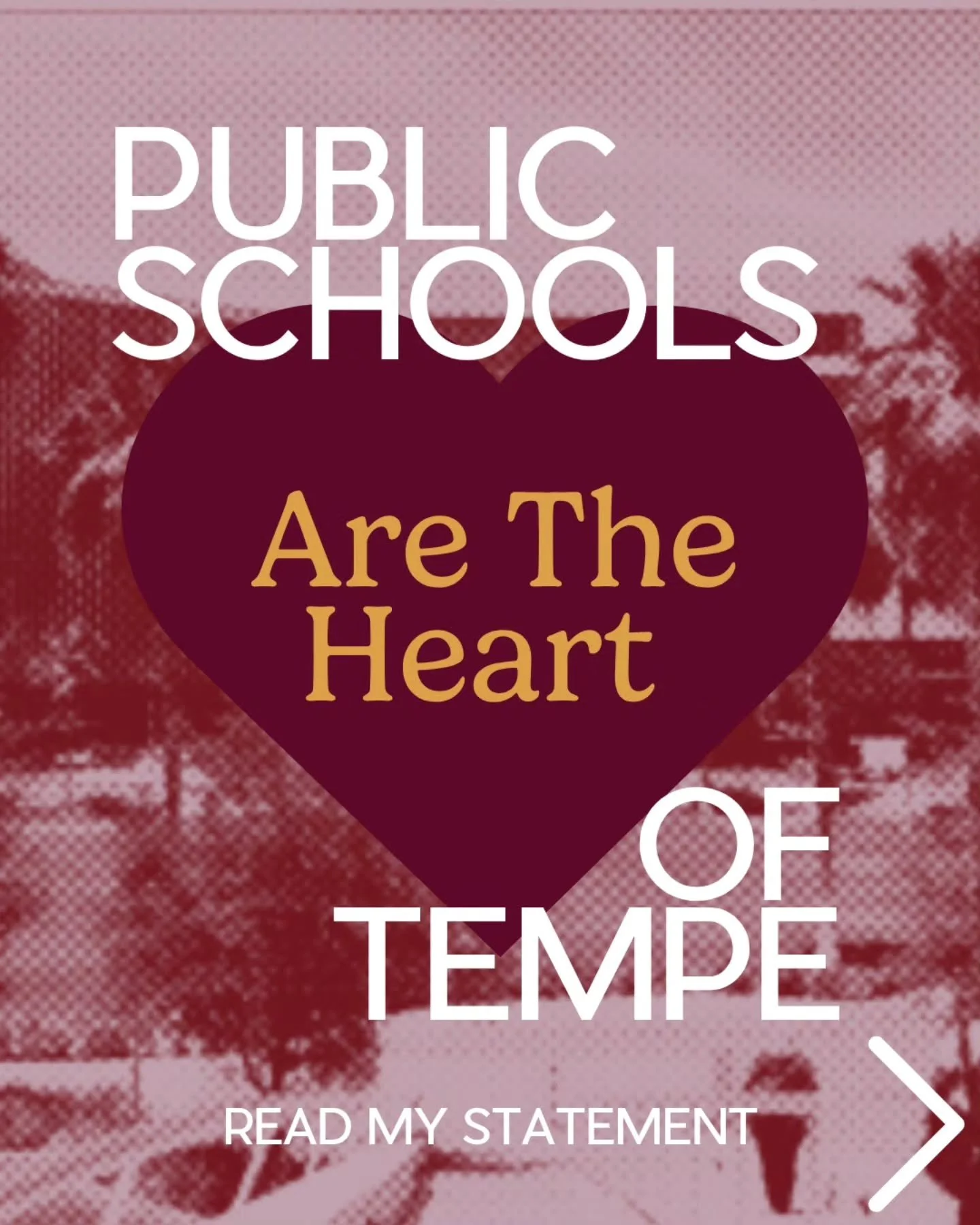 Read my statement on education in Tempe below. ✏️ Tempe residents please sign the petition in my bio to get on the 2026 Ballot for City Council! 

#redfored

&quot;I believe every Tempe public school graduate should have the opportunity for a free tu