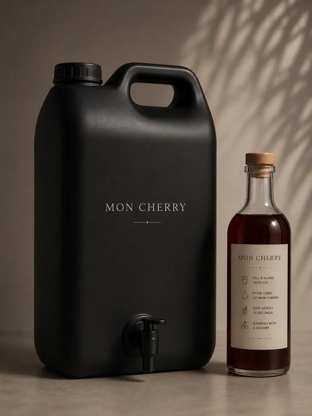 batching cocktail bottle with drum