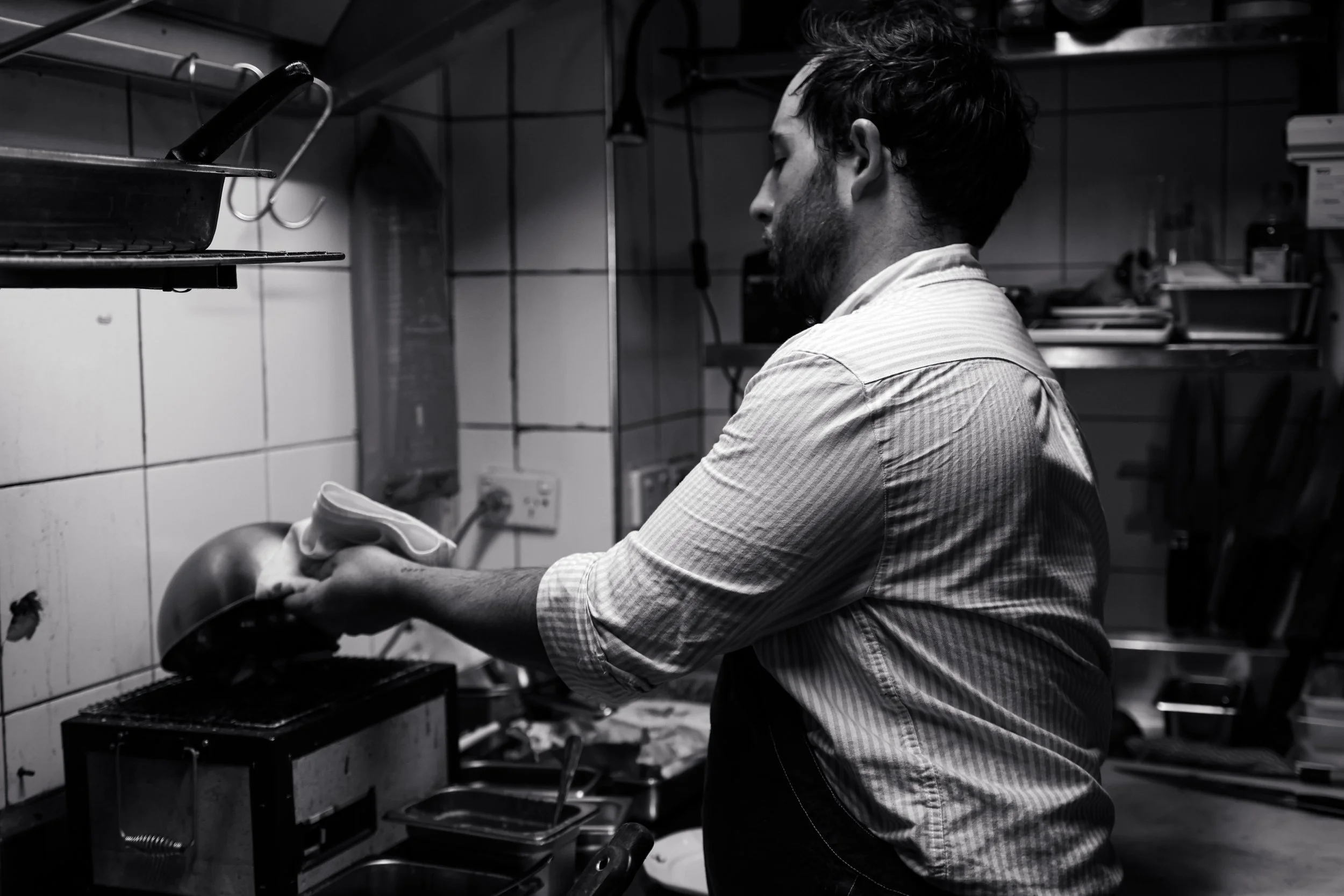 Chef Jack New in the kitchen at Caravin