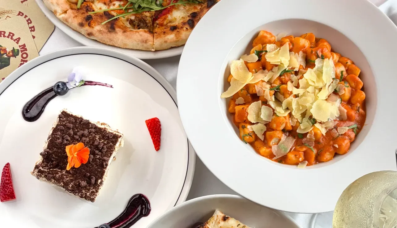 pasta and tiramisu at emilio's restaurant