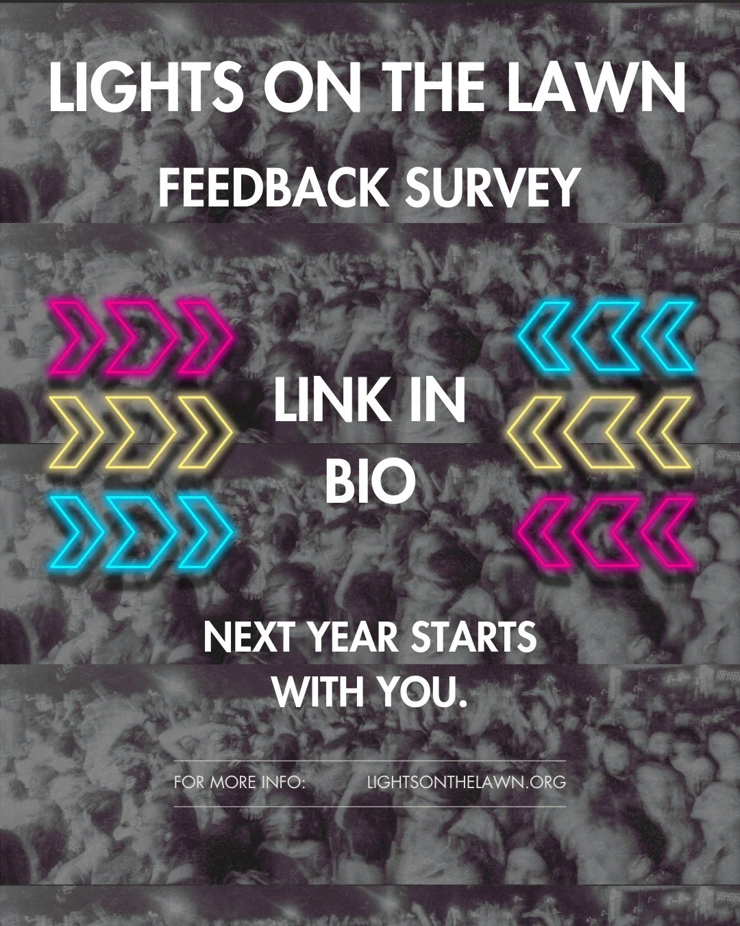 Lights on the Lawn is built BY students, FOR students. Your feedback helps shape what comes next, so tell us what you thought about last year! Next year starts with you 🫵⚡️
Survey link in bio.