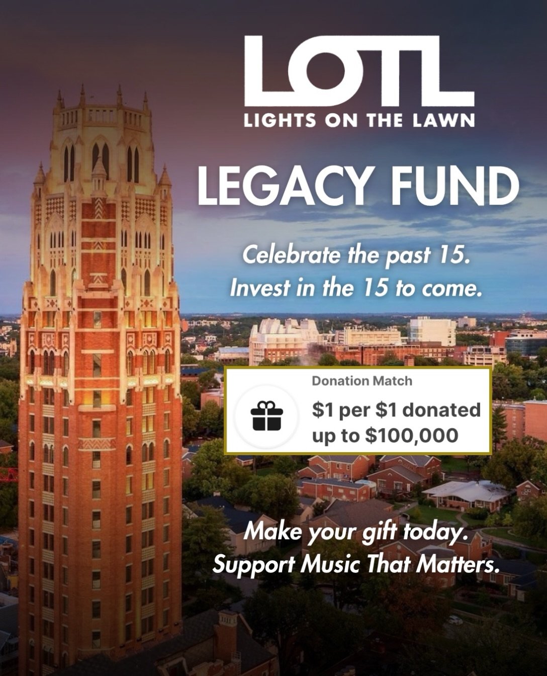 LIGHTS FANS, WE NEED YOUR SUPPORT🫵 We&rsquo;re kicking off the Lights on the Lawn crowdfunding campaign! Help us support talent acquisition and operations that keep this incredible org and Vanderbilt tradition thriving for the next 15+ years. Every 