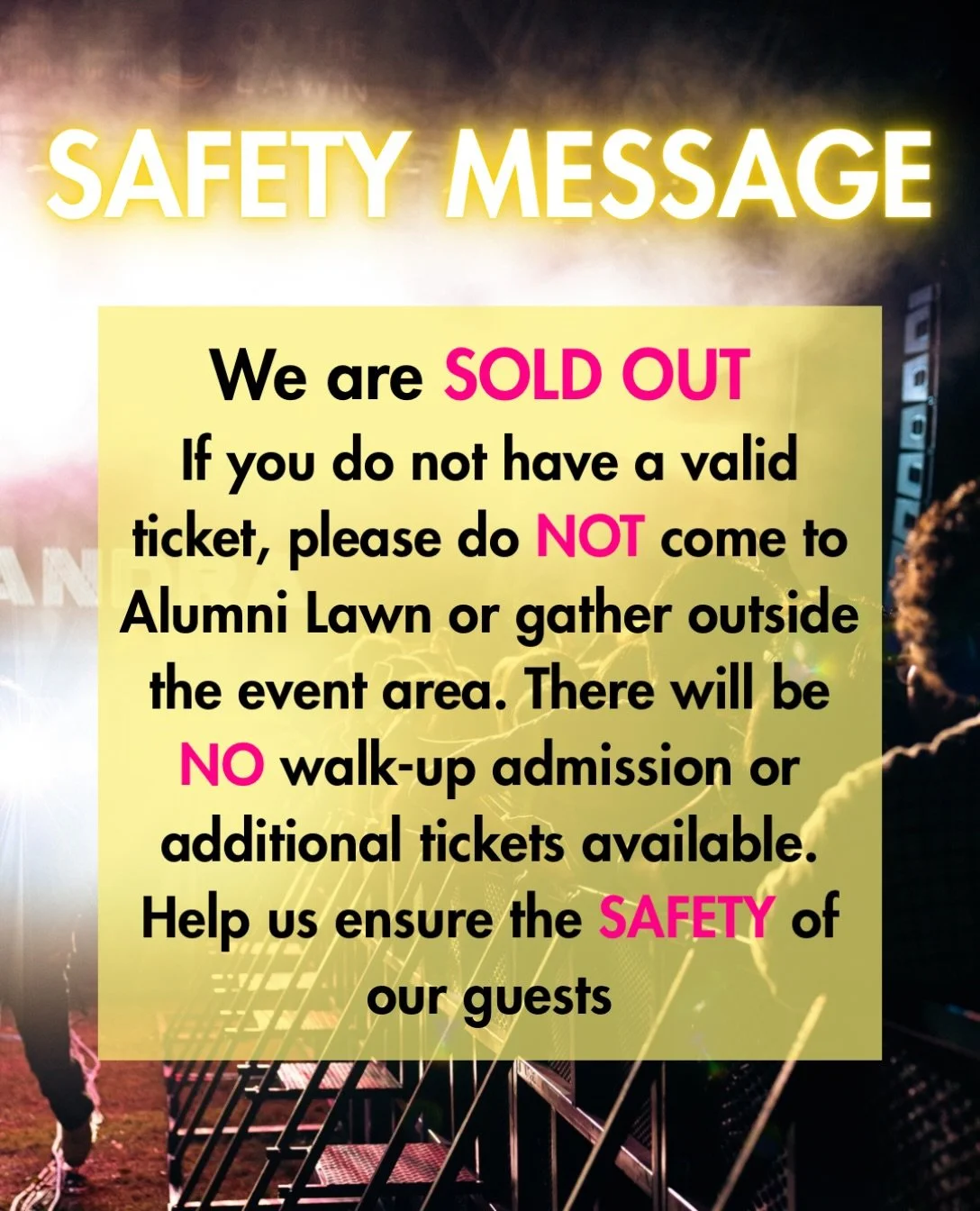 LOTL FANS! tonight is going to be ELECTRIC but safety is always our #1 priority. we will have additional security personnel in place and anticipate a smooth experience but that requires everyone&rsquo;s cooperation! be kind to others, do not push, do