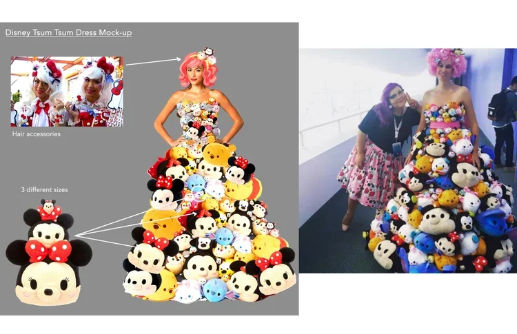 A very special project where I got to design a dress made out of Tsum-tsums for D23.