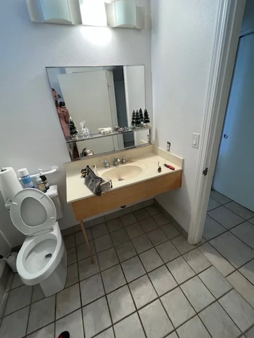New vanity sink with plumbing